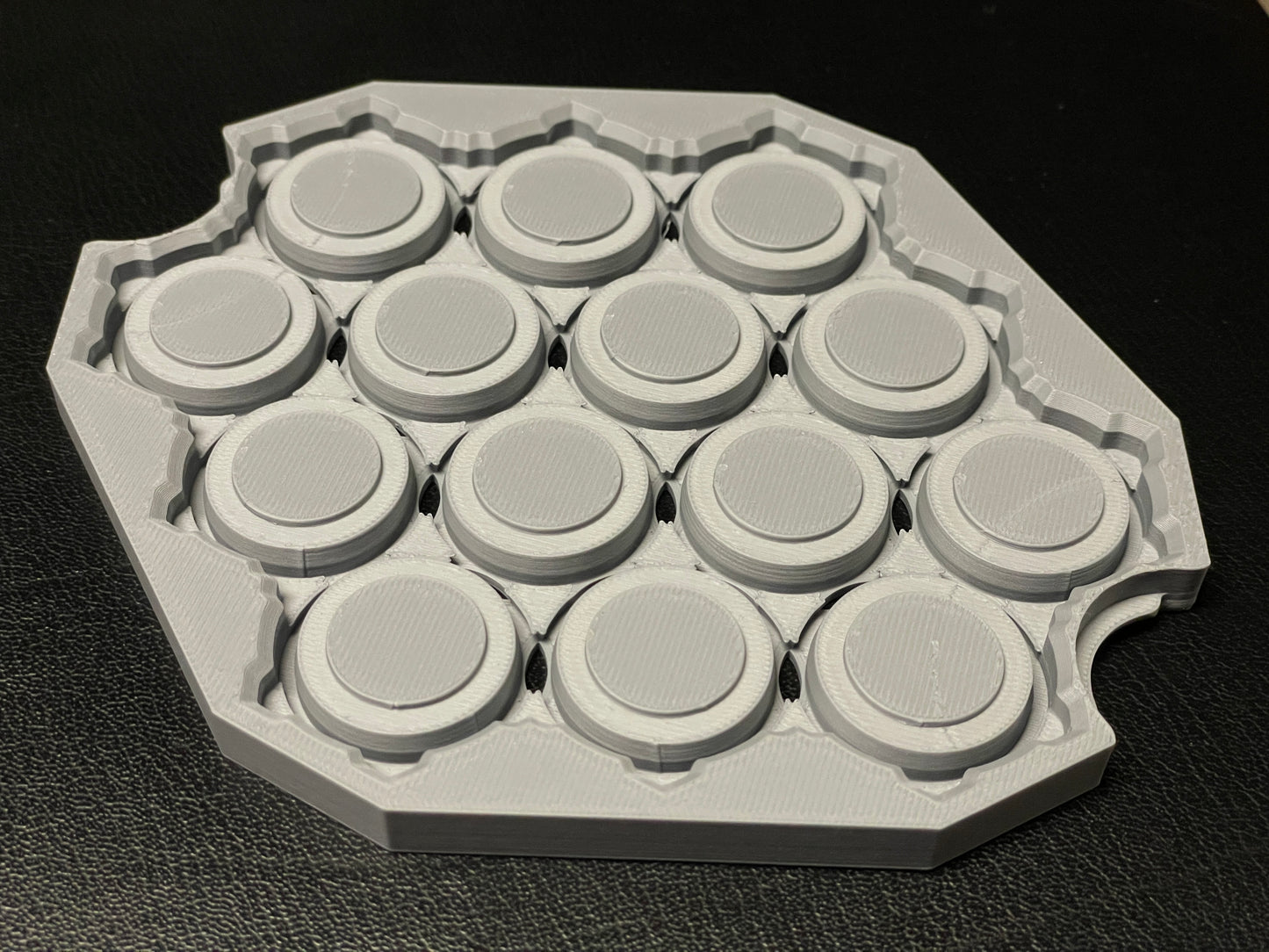 gray 3d printed bottle cap coaster without any bottle caps