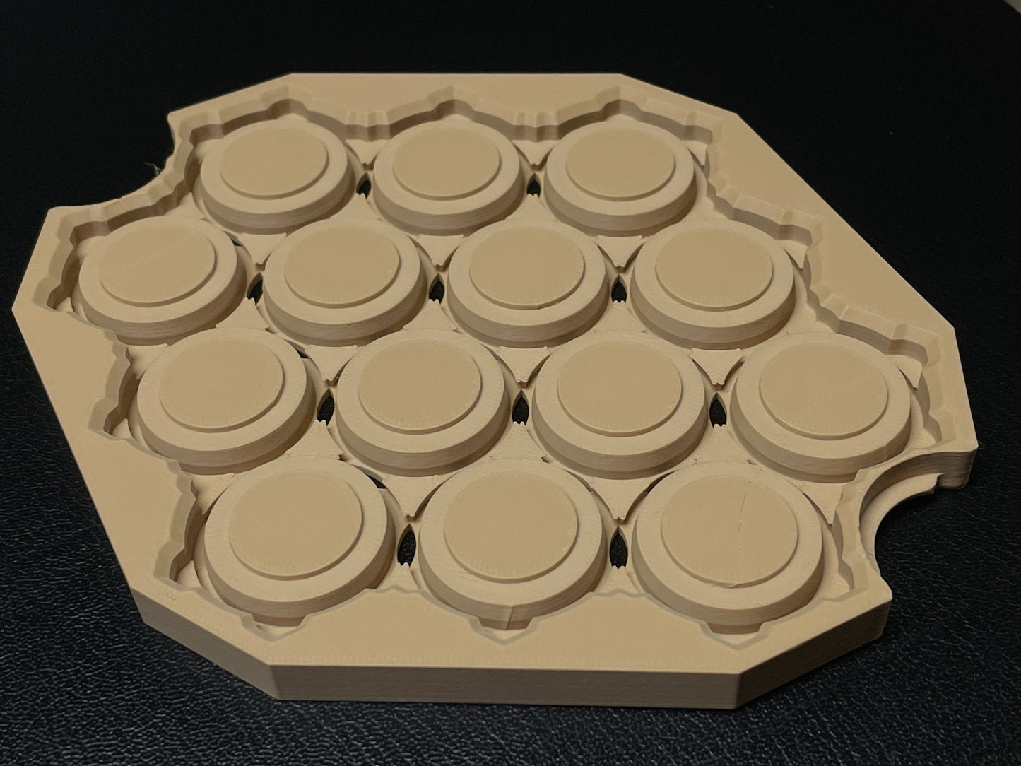 light brown 3d printed bottle cap coaster without any bottle caps